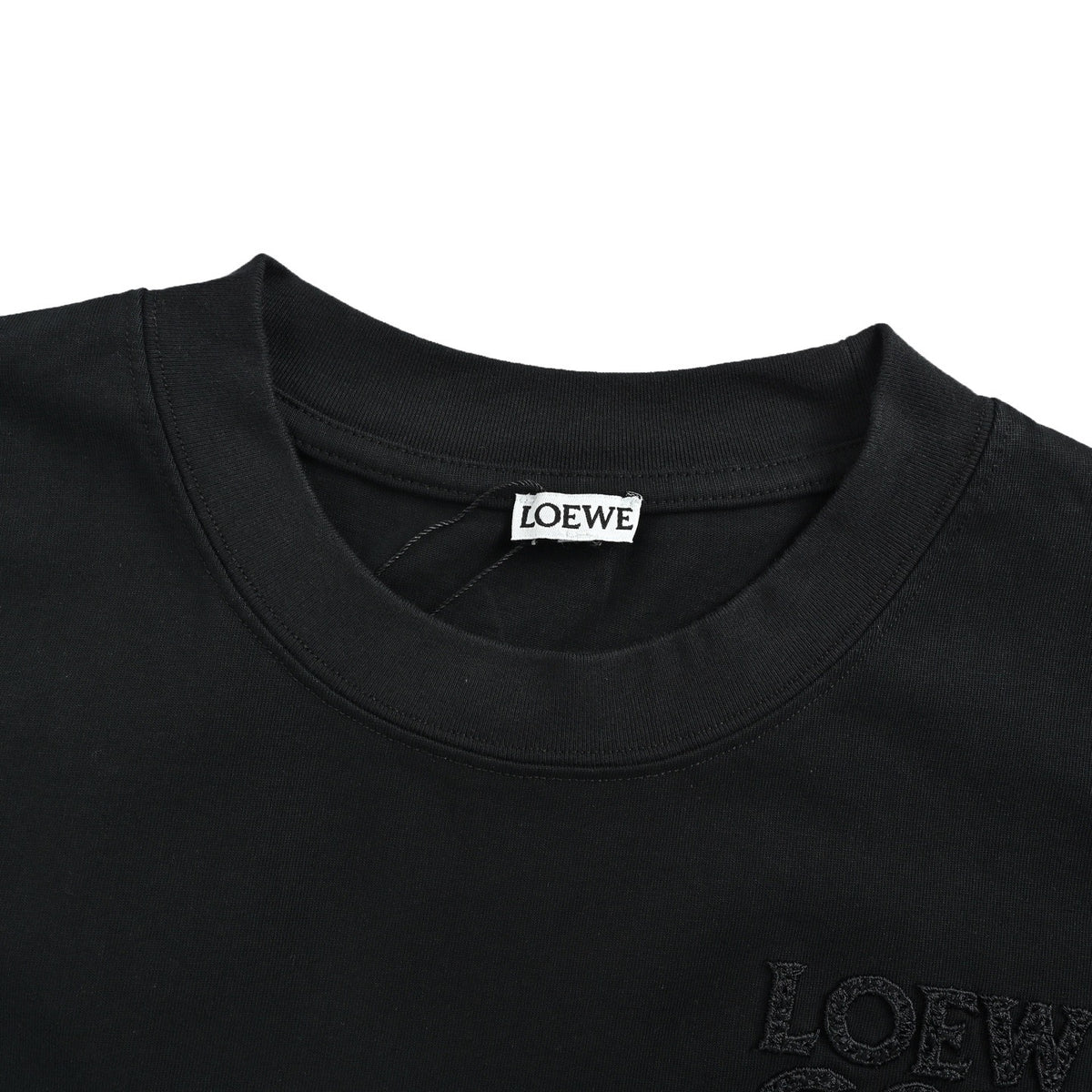 Loewe/Luo Yiwei 26ss dark logo woven embroidery short sleeves