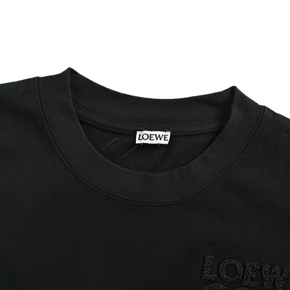Loewe/Luo Yiwei 26ss dark logo woven embroidery short sleeves