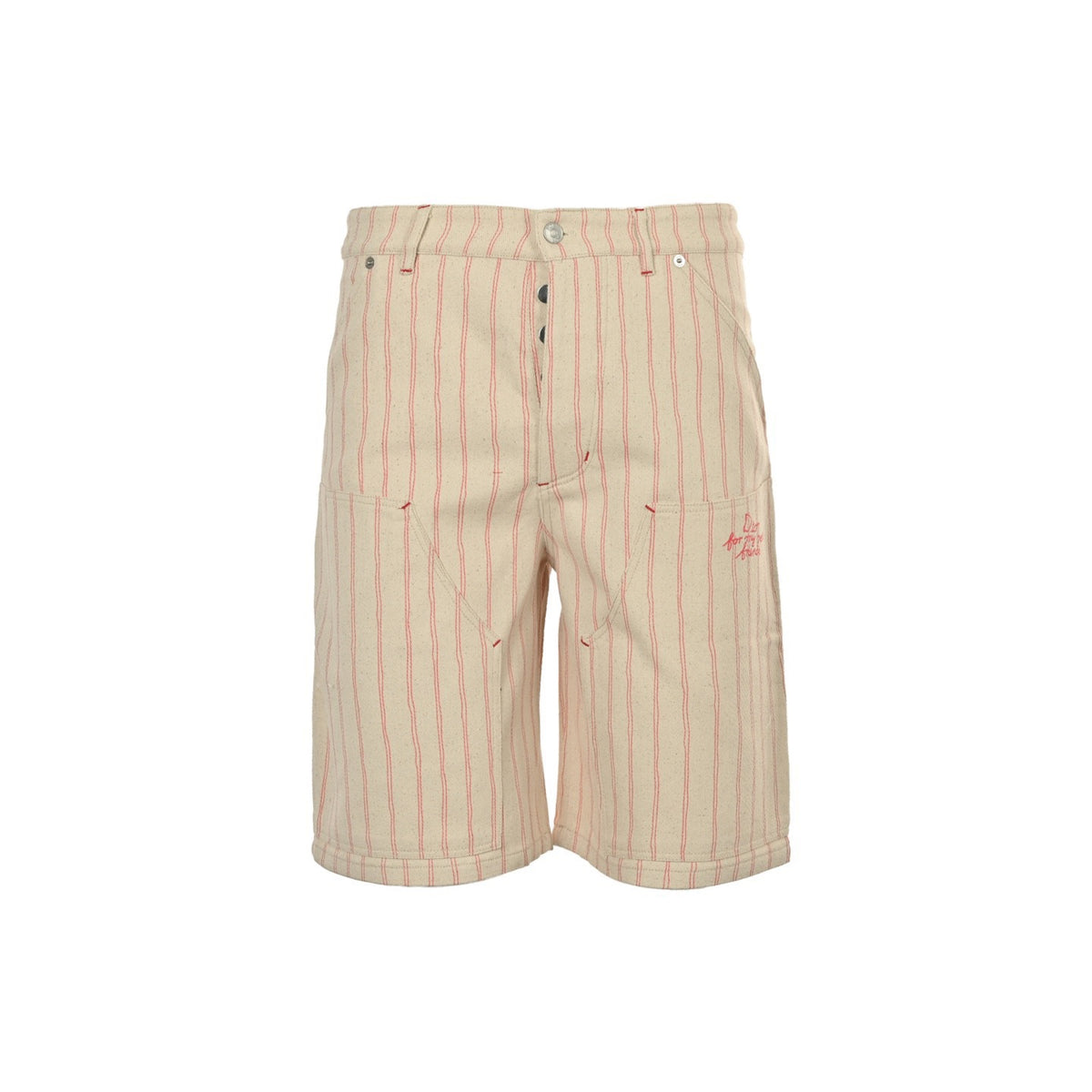 Dior 25ss embroidered letter striped denim shorts