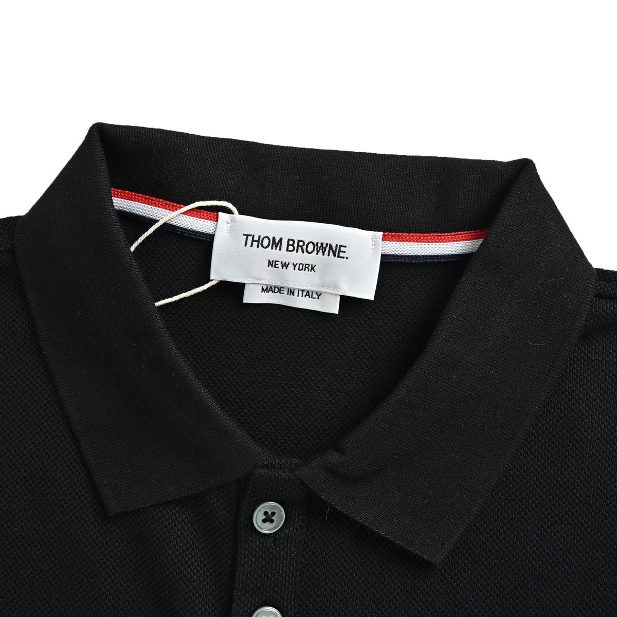 Thom Browne/Thom Brown vertical striped webbing Polo short sleeves