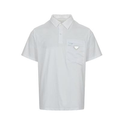 Prada triangle zipper pocket Polo short sleeves