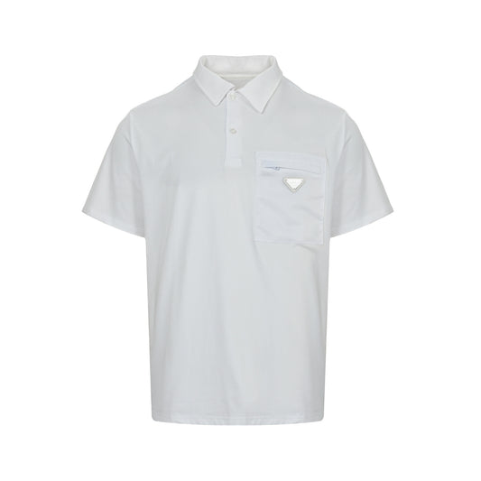 Prada triangle zipper pocket Polo short sleeves