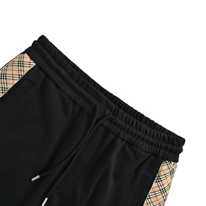 Burberry 26ss side plaid embroidered war horse shorts