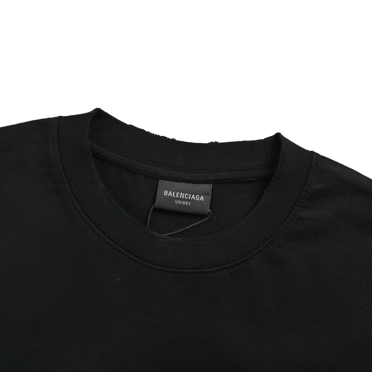 Balenciaga patchwork contrast color washed hole short sleeves