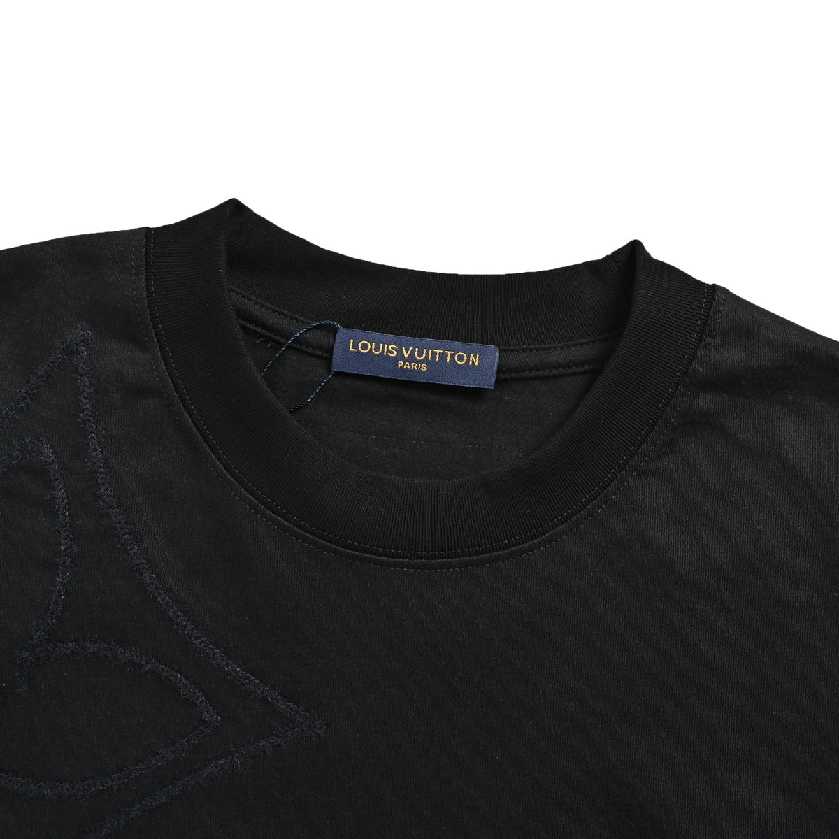 Louis Vuitton 26ss shoulder presbyopic flocking embroidered round neck short sleeves