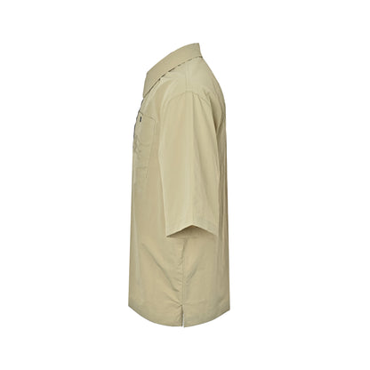 Burberry Knight embroidered pocket zipper short-sleeved shirt