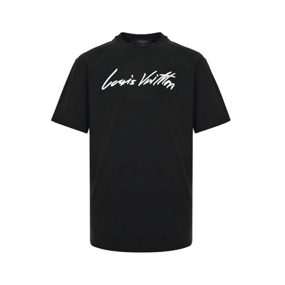 Louis Vuitton 26ss signature letter embroidered short sleeves