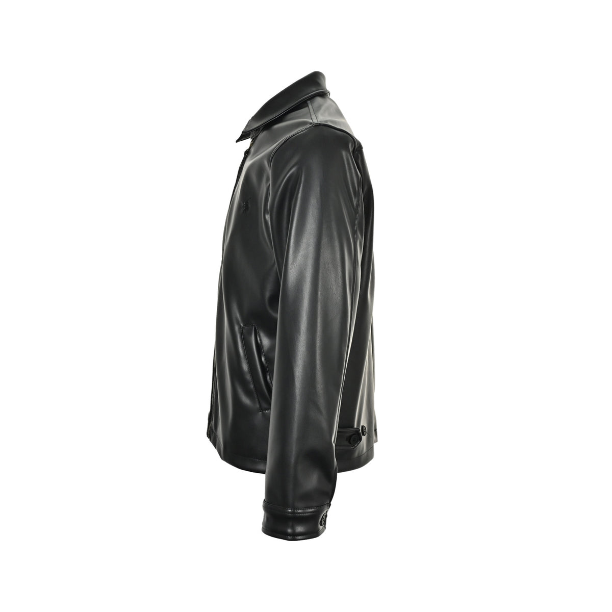 Ralph Lauren solid color leather jacket single