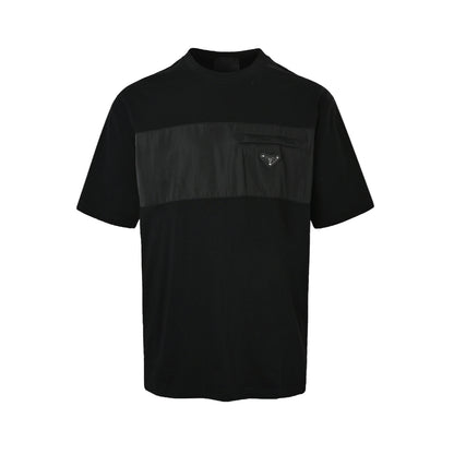 Prada 25ss patch pocket splicing short sleeves