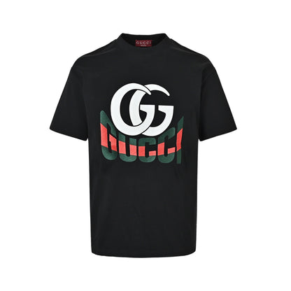 Gucci GG patch red and green letter embroidered short sleeves