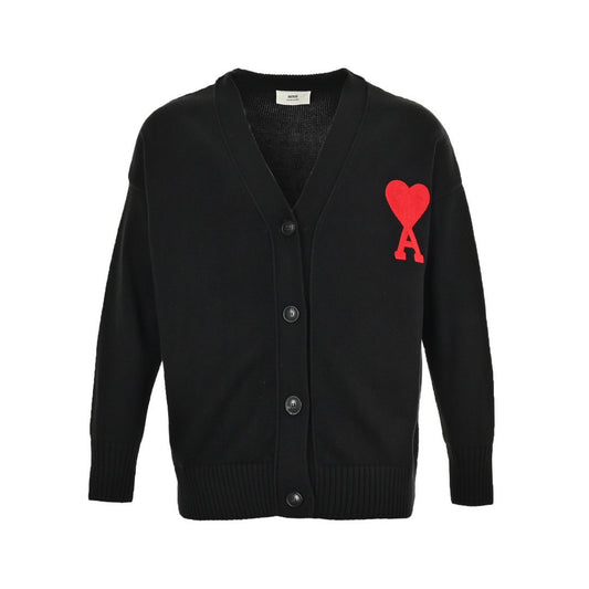 Ami 21Fw embroidered micro-label love sweater cardigan