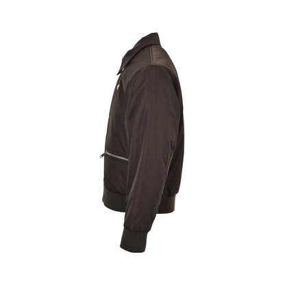 Prada 25Fw triangle logo zipper pocket cotton bomber jacket