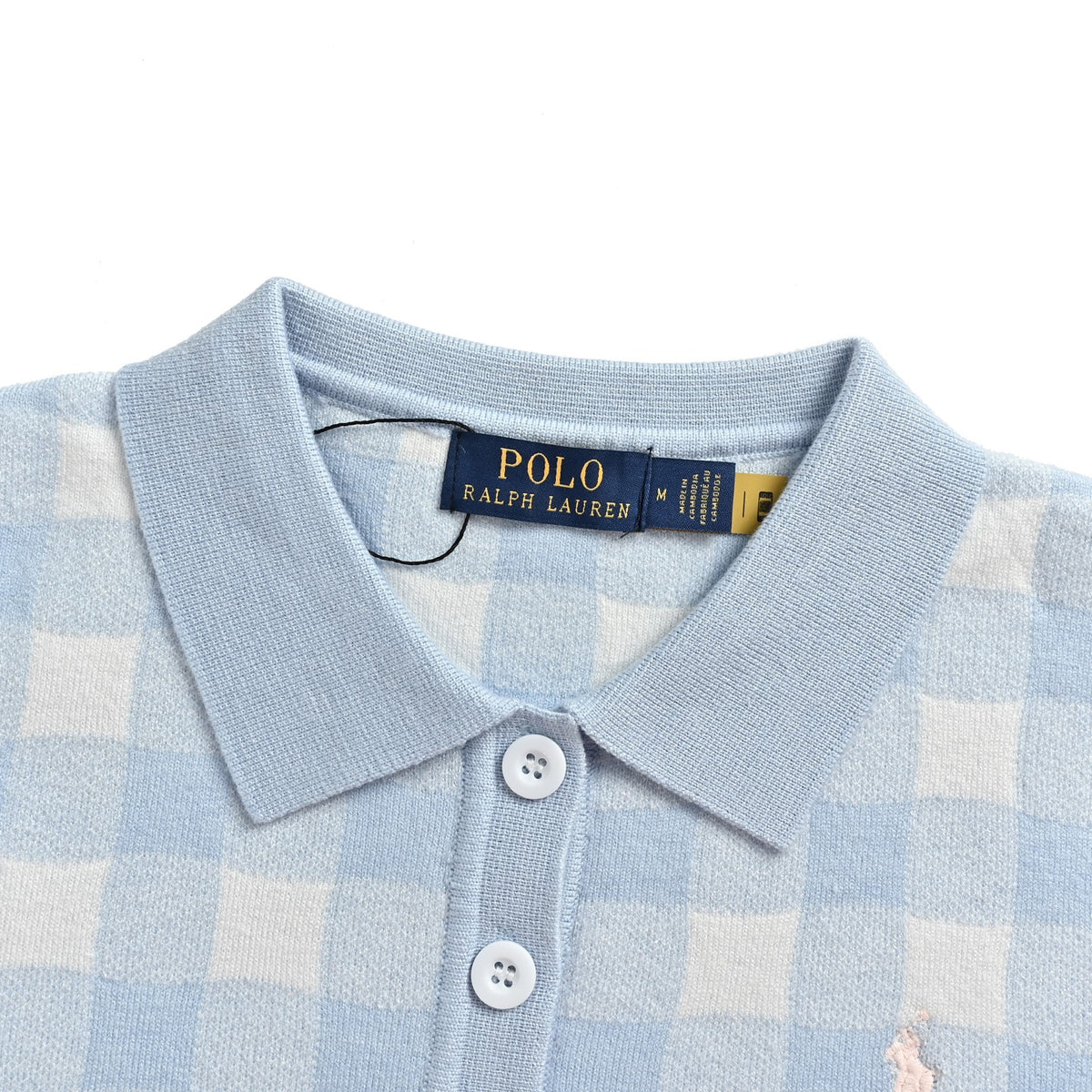 Ralph Lauren plaid jacquard knitted Polo short sleeves