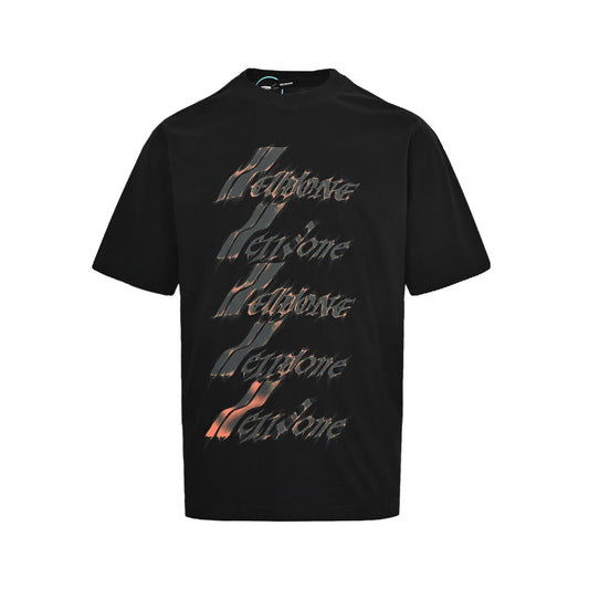 We11 Done flame barrage logo printed short sleeves