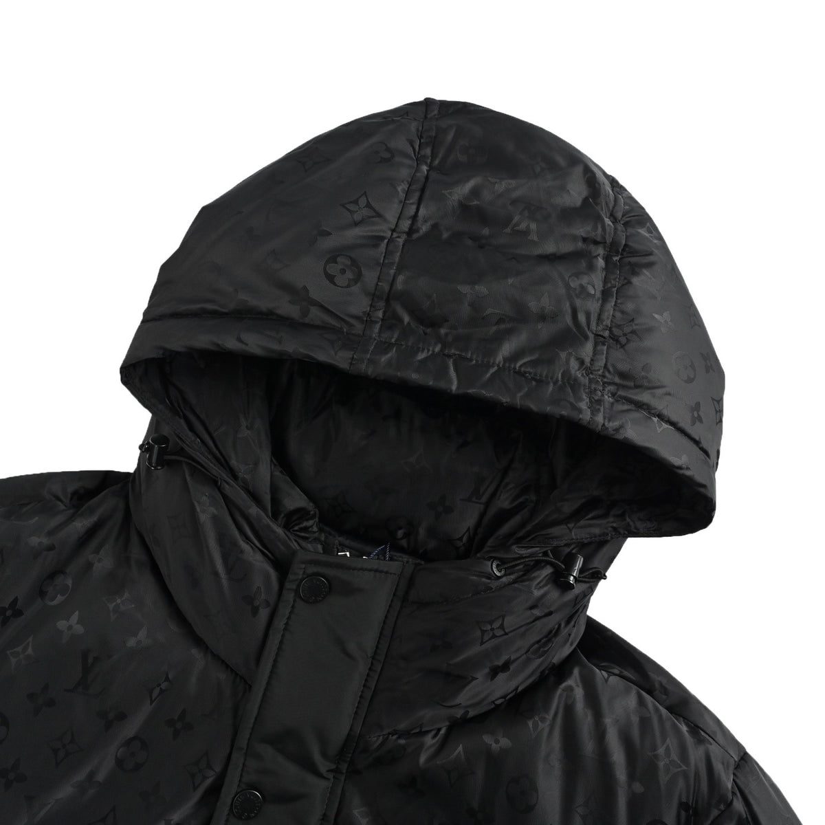 Louis Vuitton presbyopic patchwork hooded down jacket