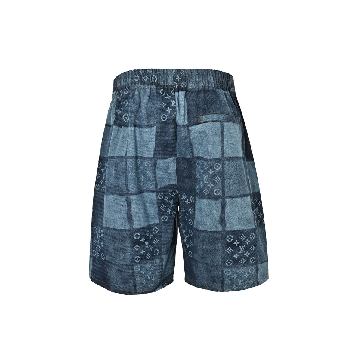LouisVuitton/Louis Vuitton pixel checkerboard denim shorts