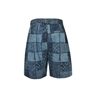LouisVuitton/Louis Vuitton pixel checkerboard denim shorts