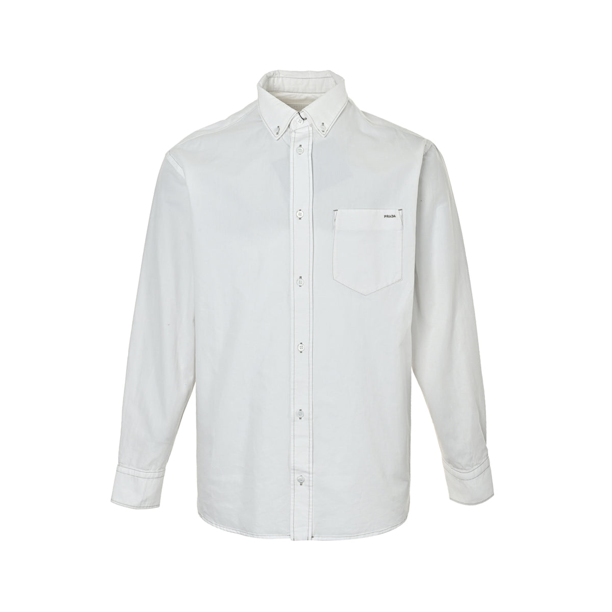 Prada letter chambray long-sleeved shirt