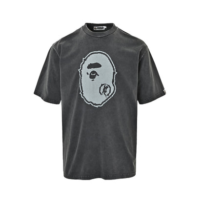 BAPE cut ape head washed short sleeves