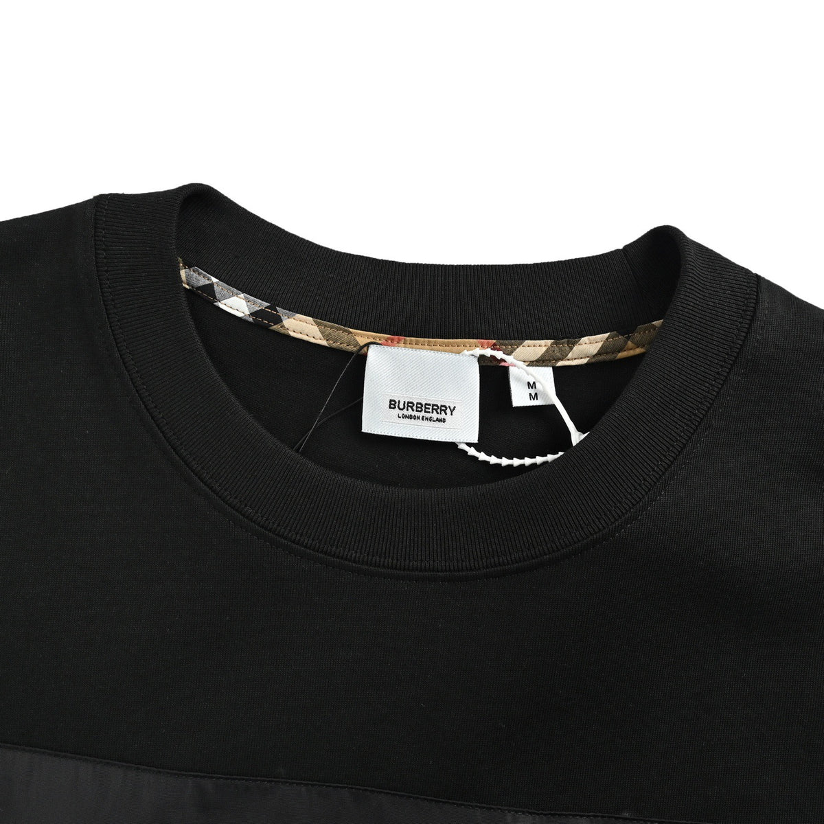 Burberry plaid pocket nylon splicing short sleeves