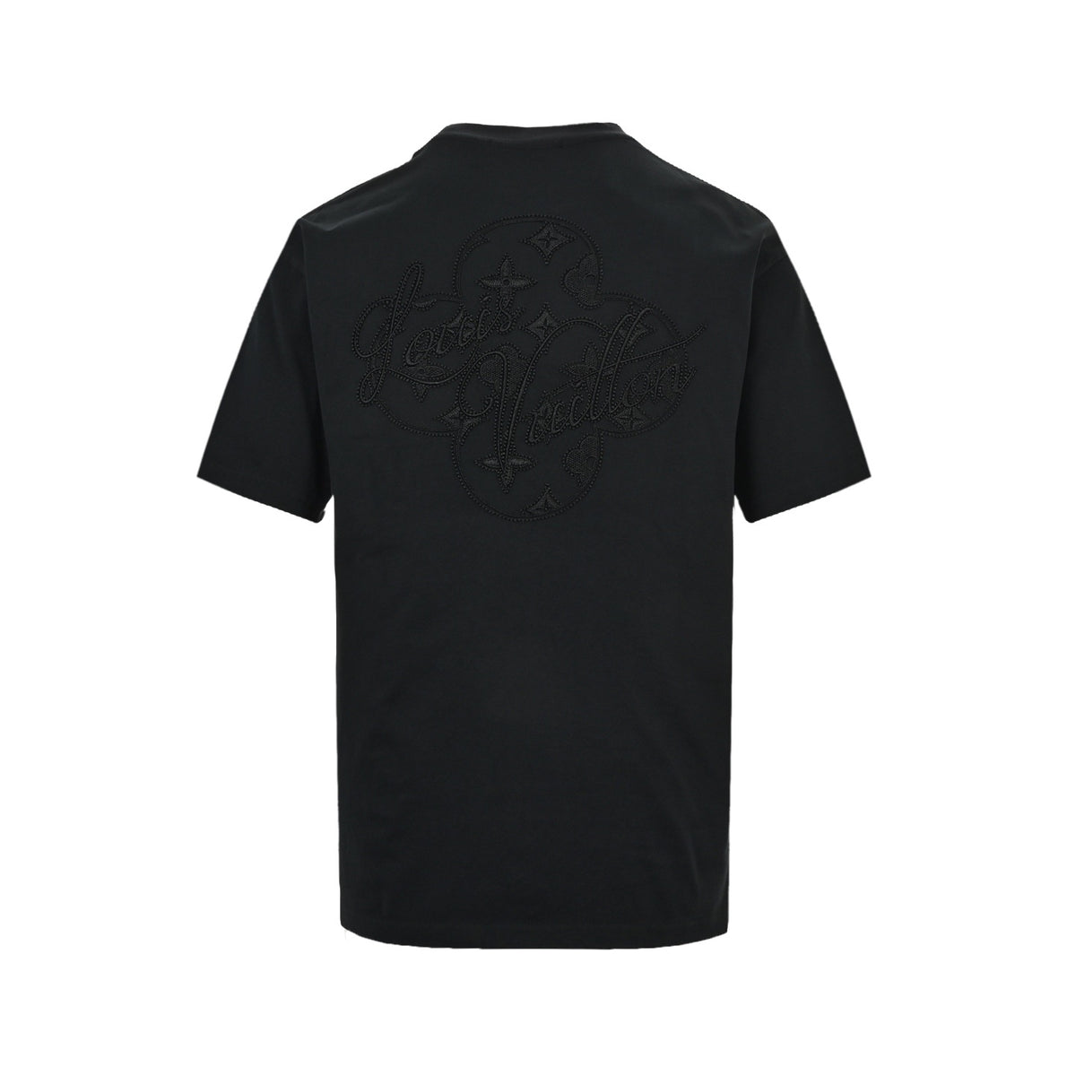 Louis Vuitton 26ss dark pattern embroidered presbyopia logo short sleeves