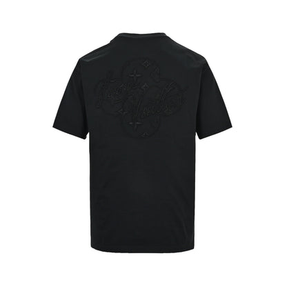 Louis Vuitton 26ss dark pattern embroidered presbyopia logo short sleeves