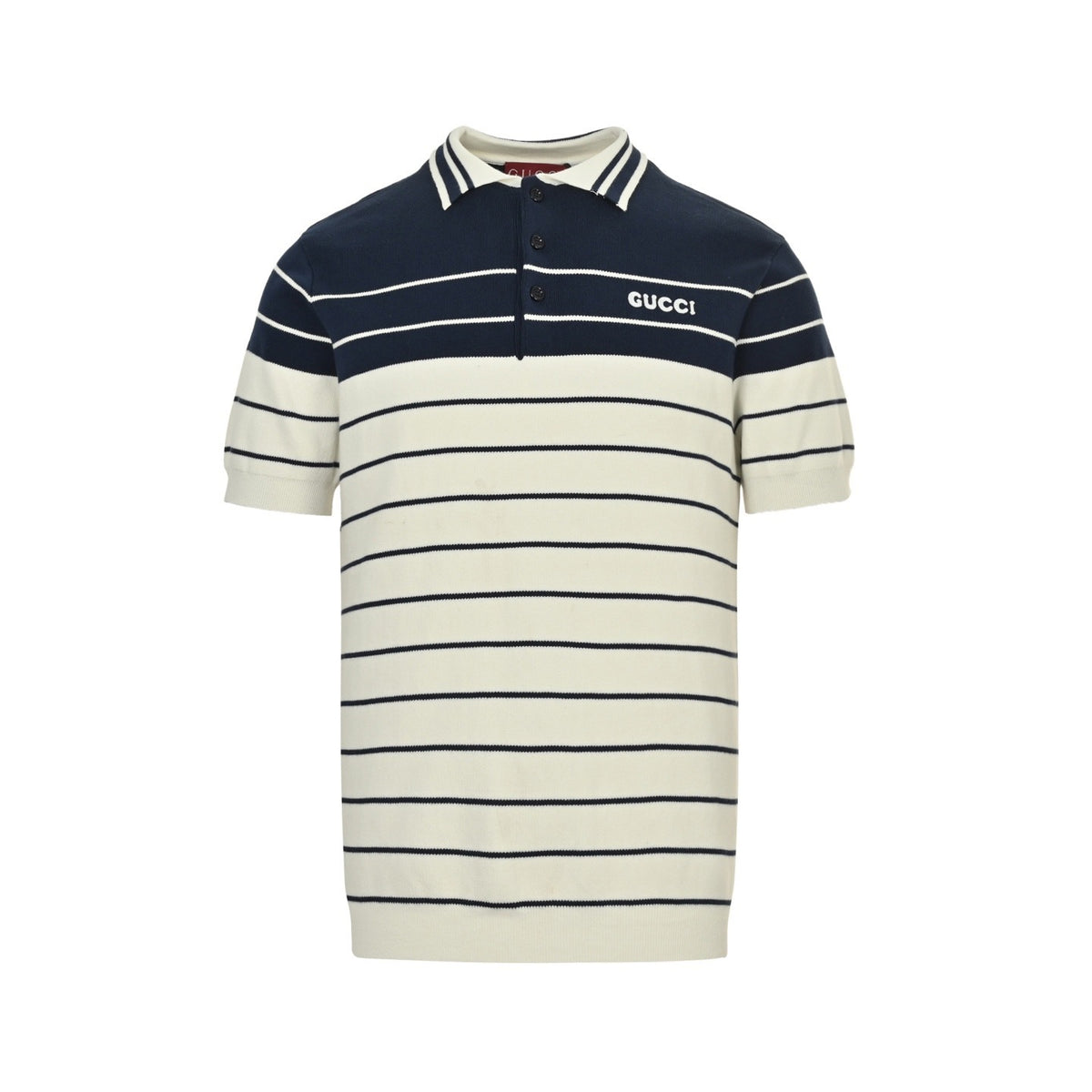Gucci 25ss striped knitted Polo short sleeves
