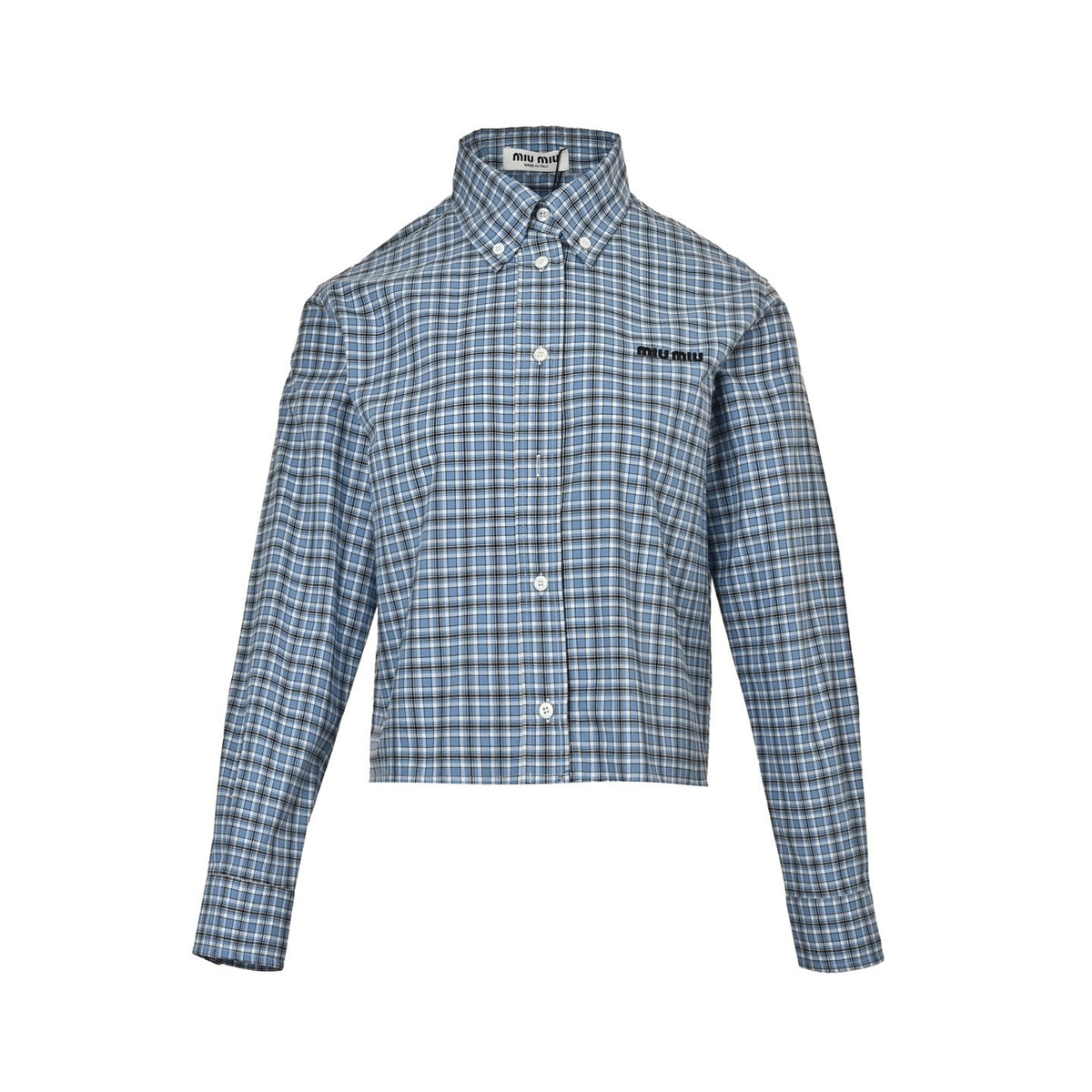 Miu Miu embroidered small label plaid shirt