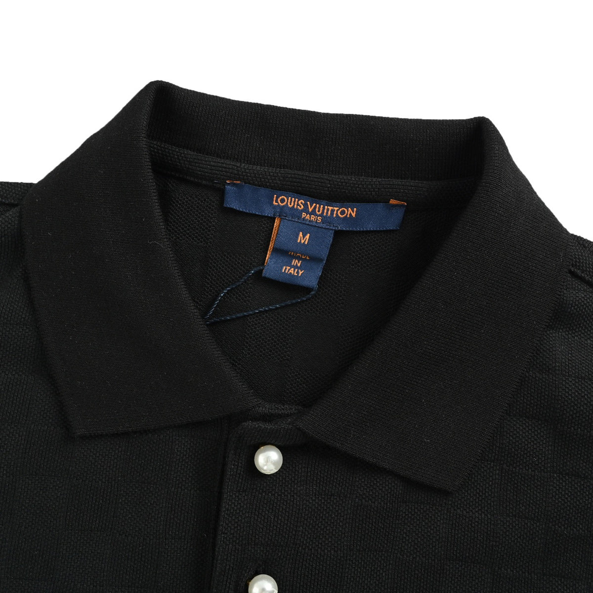 Louis Vuitton pearl button checkerboard embroidery Polo short sleeves