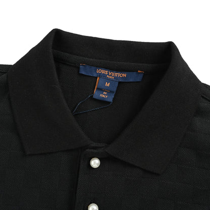Louis Vuitton pearl button checkerboard embroidery Polo short sleeves