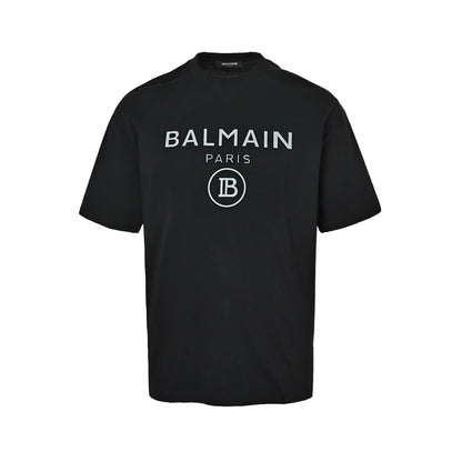 BALMAIN 26ss three-dimensional embossed letter short sleeves