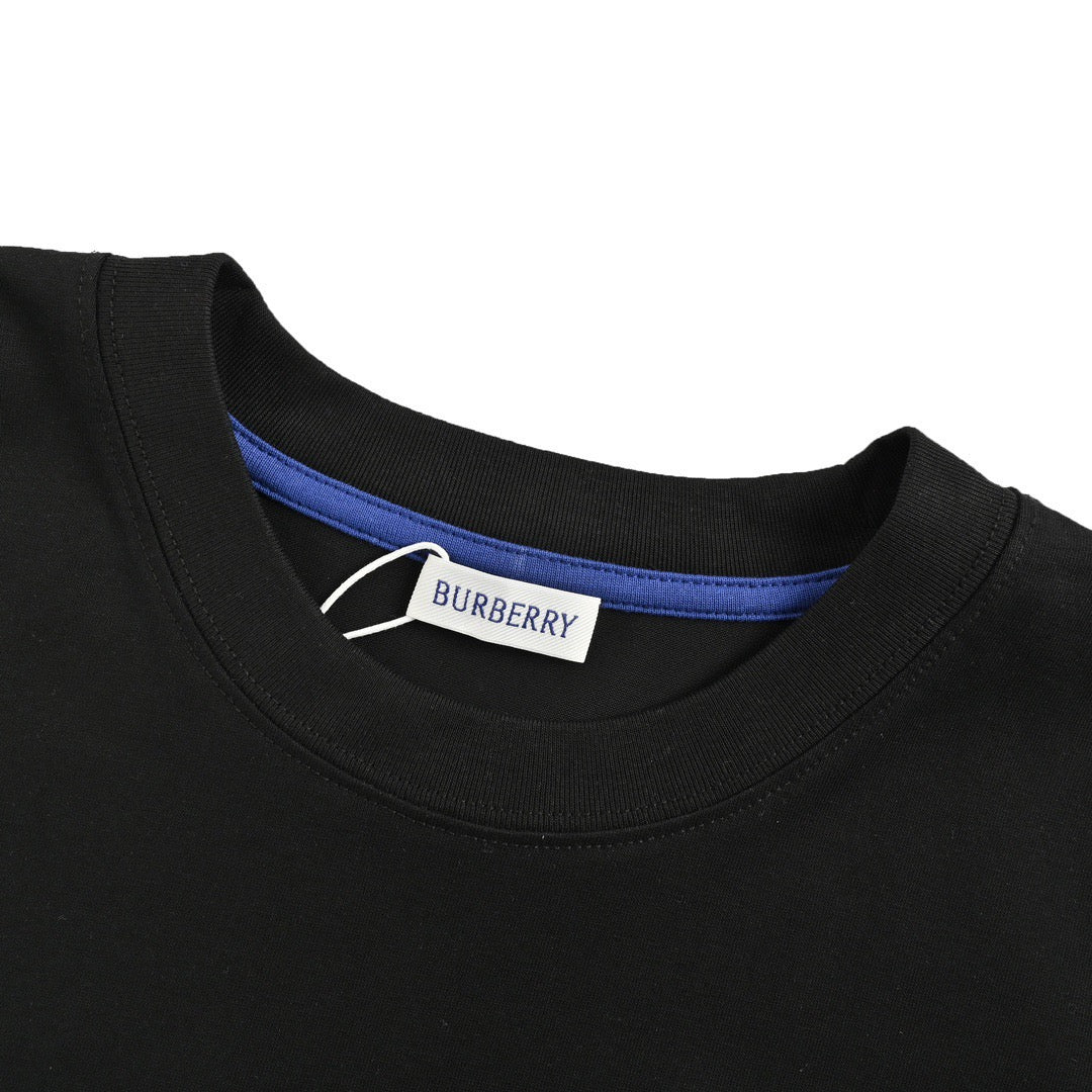Burberry 24ss blue war horse embroidered small label short sleeves