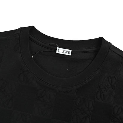 Loewe/Luo Yiwei full printed dark pattern old flower jacquard short sleeves
