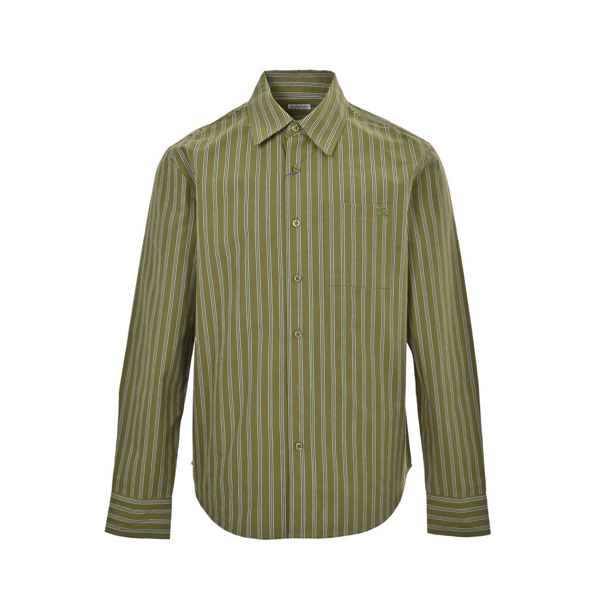 Burberry 25Fw pocket war horse embroidered vertical striped shirt