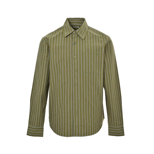 Burberry 25Fw pocket war horse embroidered vertical striped shirt