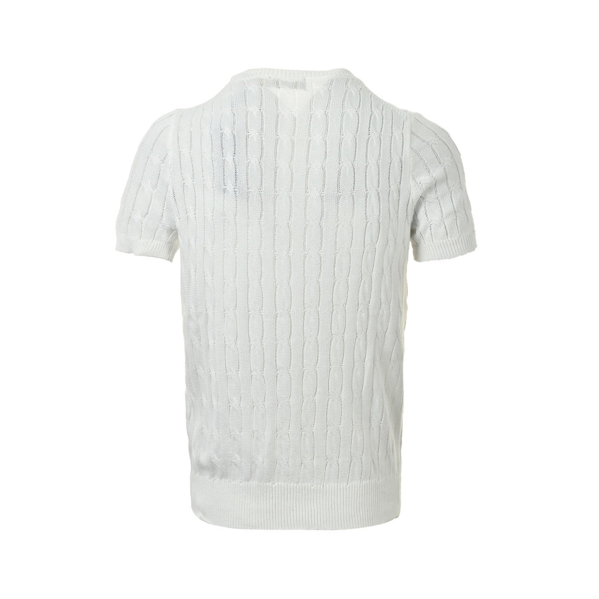 Ralph Lauren horse logo embroidered cable knit short sleeves