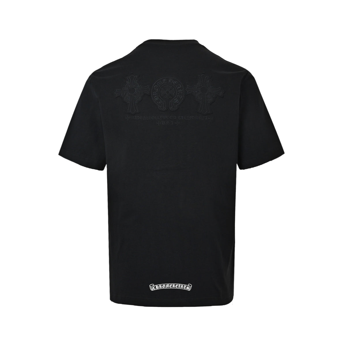 Chrome Hearts/Chrome Heart patched Sanskrit horseshoe embroidered short sleeves