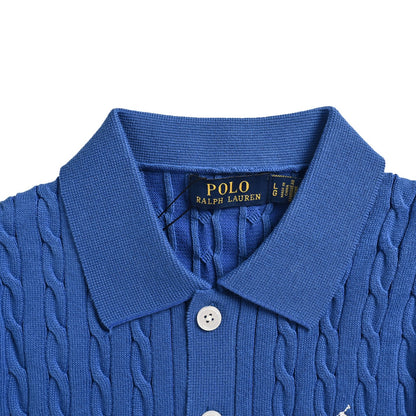 Ralph Lauren pony logo embroidered cable knit Polo short sleeves