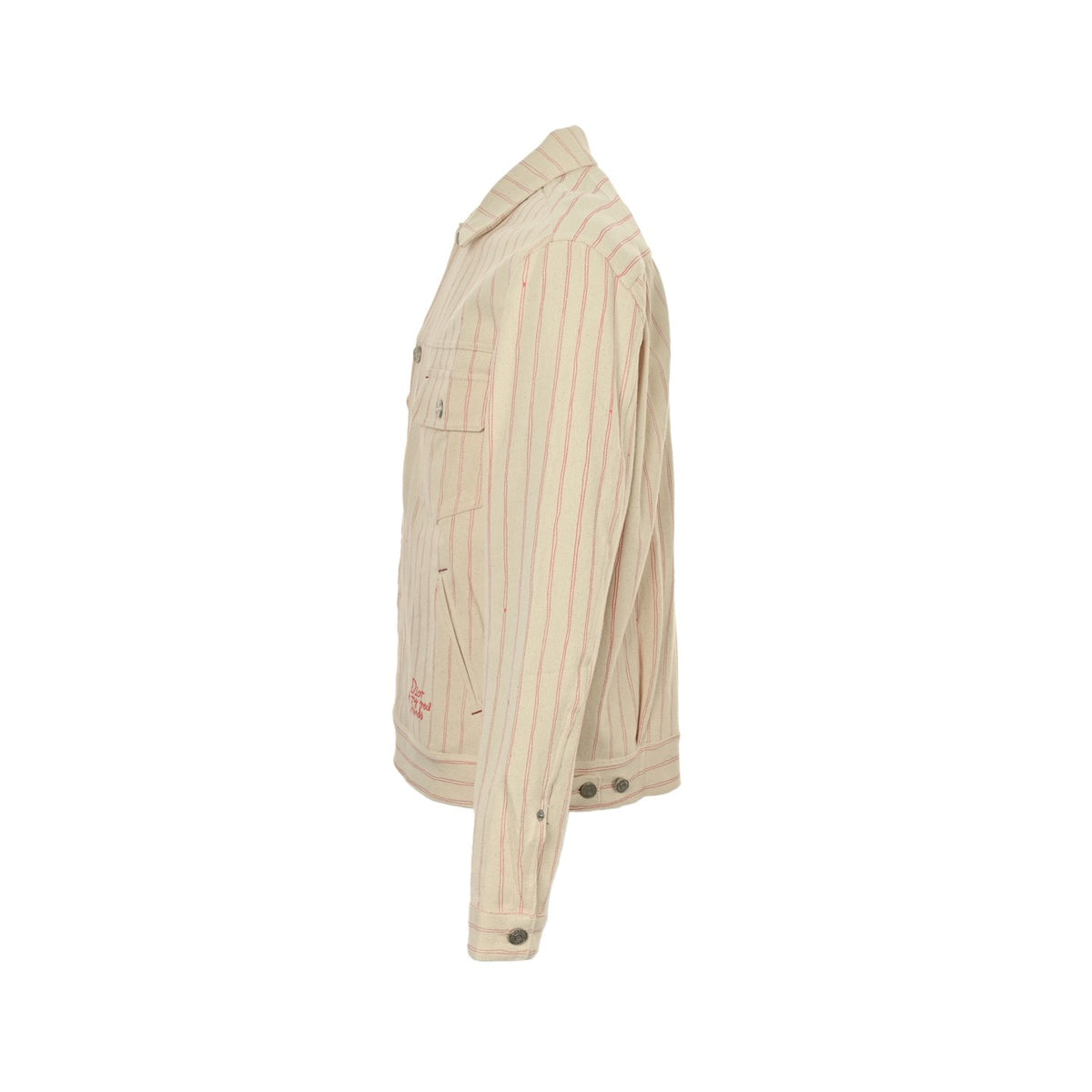 Dior 25Fw embroidered letter striped denim jacket