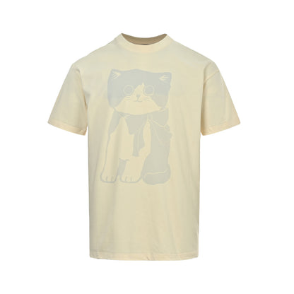Gucci 26ss ghost cat print short sleeves