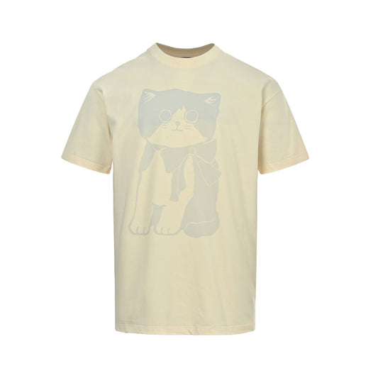 Gucci 26ss ghost cat print short sleeves