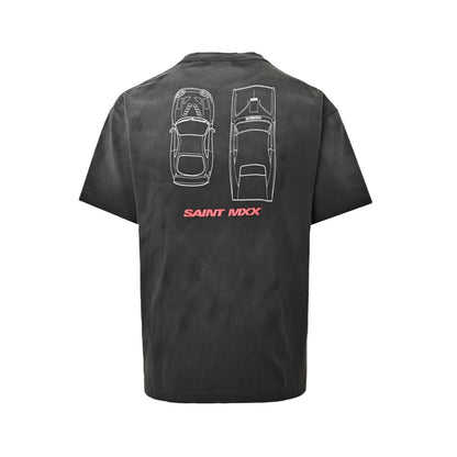 SAINT MICHAEL Fast and Furious letter print short sleeves