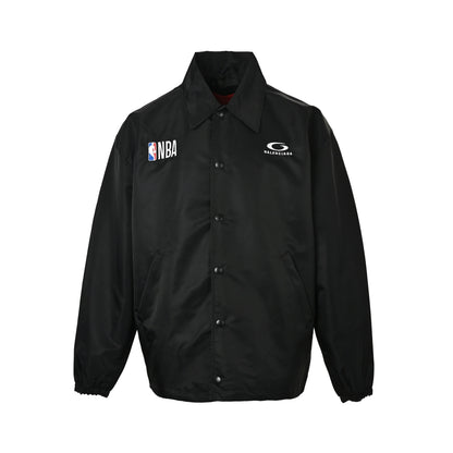 Balenciaga NBA joint nylon waterproof lapel coach jacket