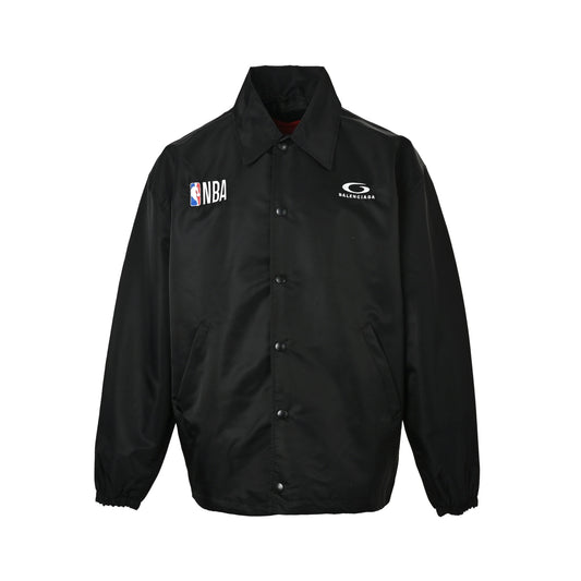 Balenciaga NBA joint nylon waterproof lapel coach jacket