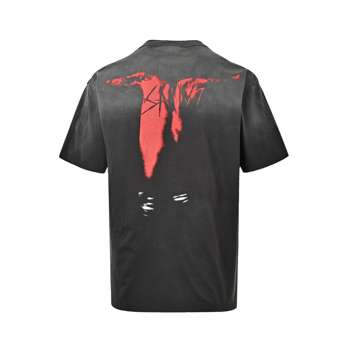 SAINT MICHAEL upside down bat print short sleeves