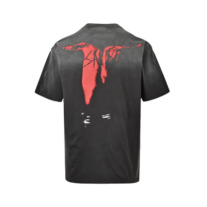 SAINT MICHAEL upside down bat print short sleeves
