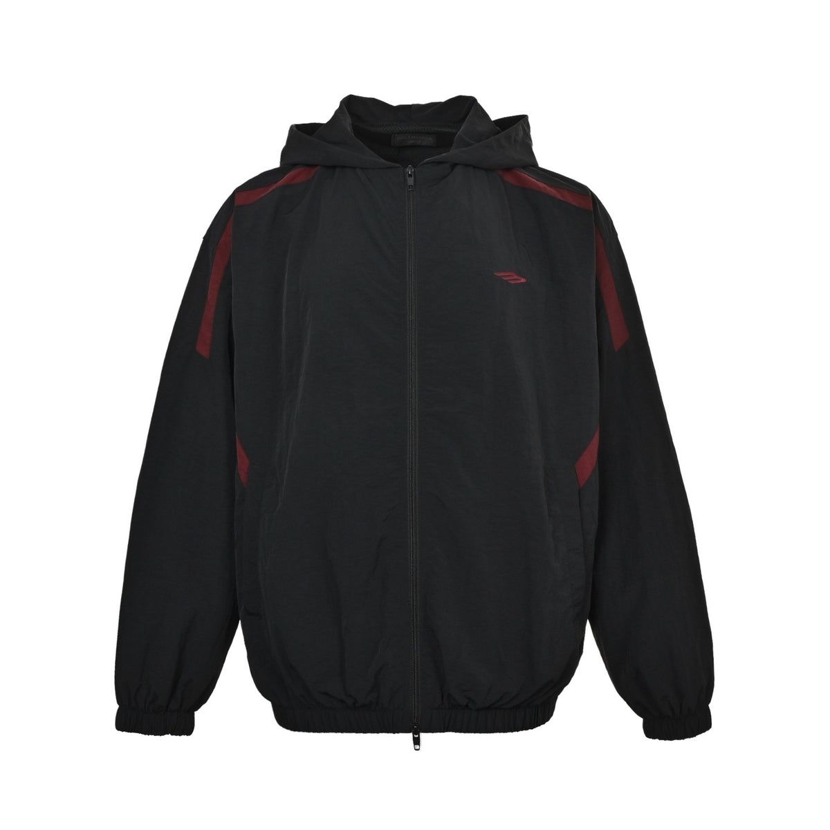 Balenciaga 3M black and red stitching embroidered hooded sports jacket