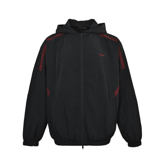 Balenciaga 3M black and red stitching embroidered hooded sports jacket