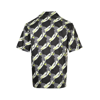 Gucci 25ss surf mulberry silk suit short-sleeved shirt