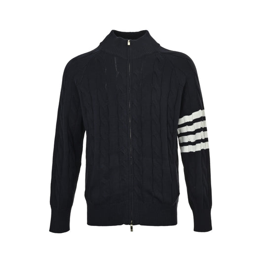 Thom Browne K12 four-bar cable sweater jacket